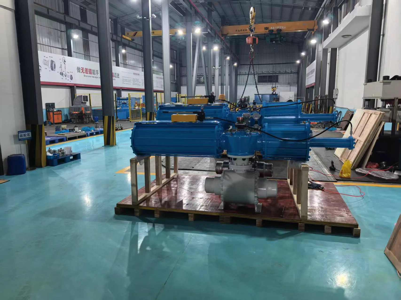 YINKE ball valve assembly workshop with actuated industrial ball valves