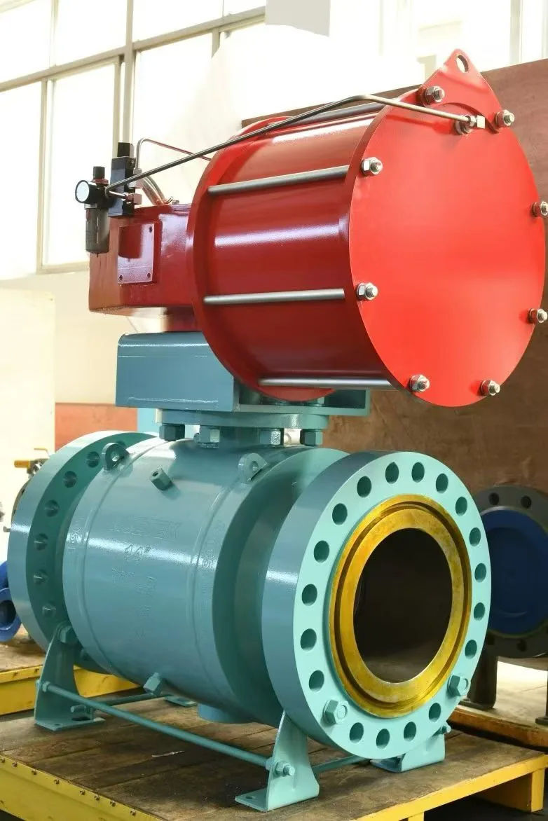 actuated large bore industrial ball valve finished assembly