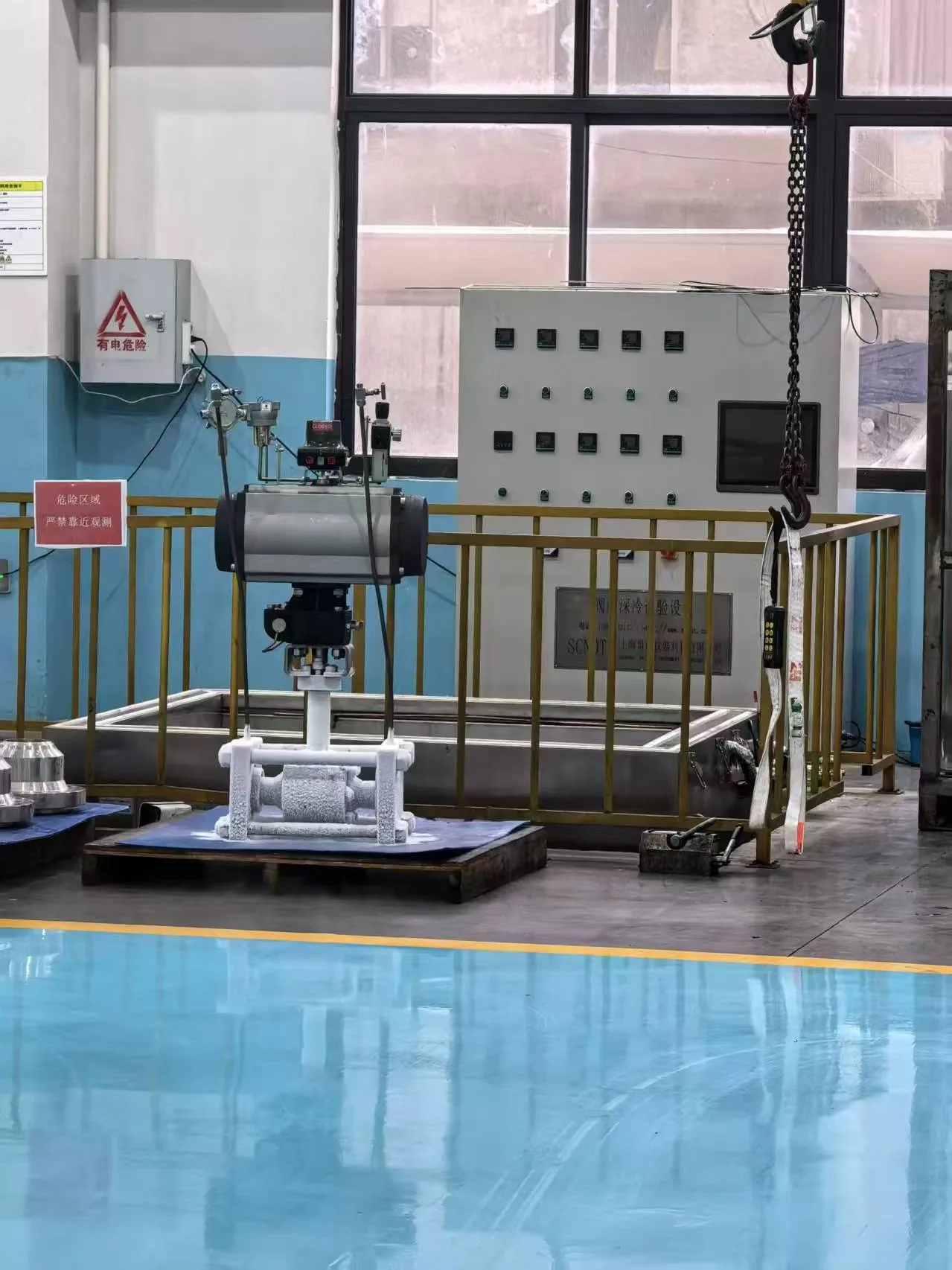 low temperature cryogenic valve test setup in YINKE factory test area