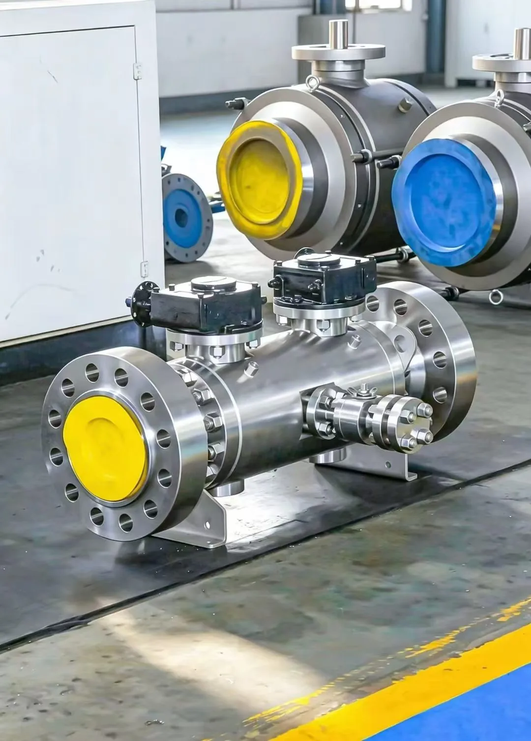 finished high pressure trunnion ball valves in YINKE factory